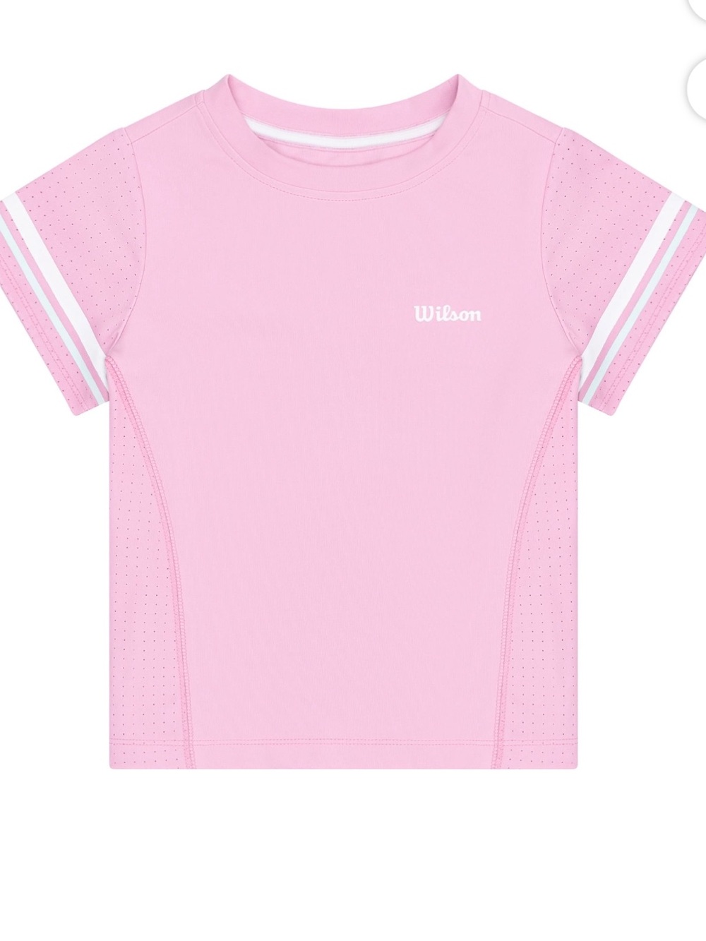 Wilson Light Pink Girls' Performance Tee with White Accents